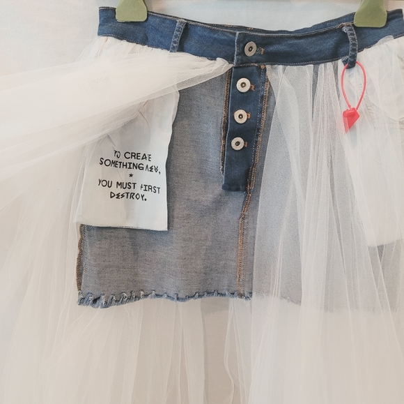 Denim Mini Skirt with Maxi Tutu Tulle - Picture 7 of 8
